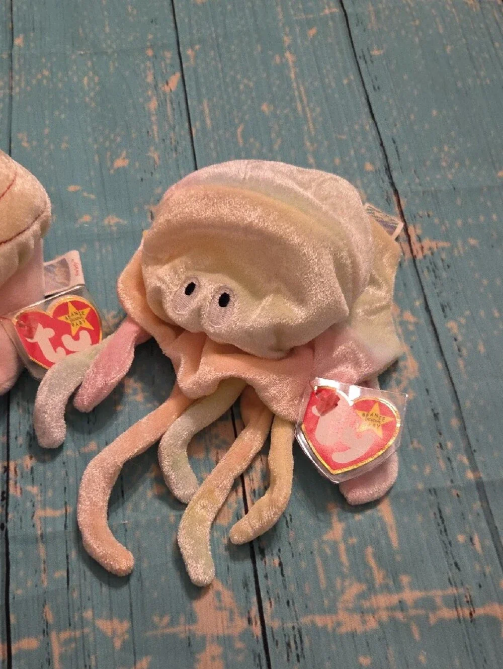 Ty Ocean Set - Goochy (2), Neon, & Swirly Beanie Babies